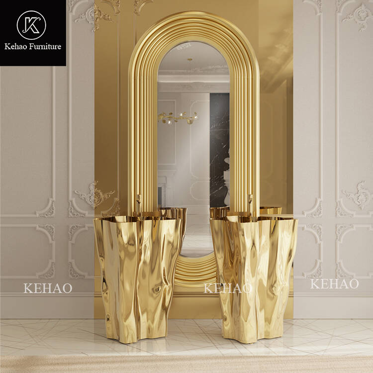 Italy Luxury Golden Stainless Steel Wash Basin Modern Design Column Basin Master Bathroom with Eden Freestand Sink for Apartment