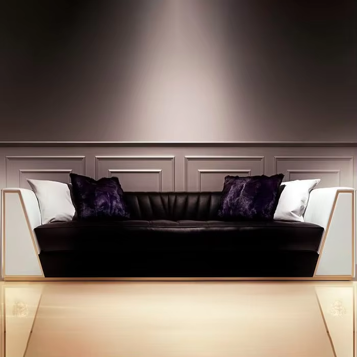 Living Room Furniture Sofa Set Leather Couch 3 Seater Villa White Dubai Luxury Medusa Sofa