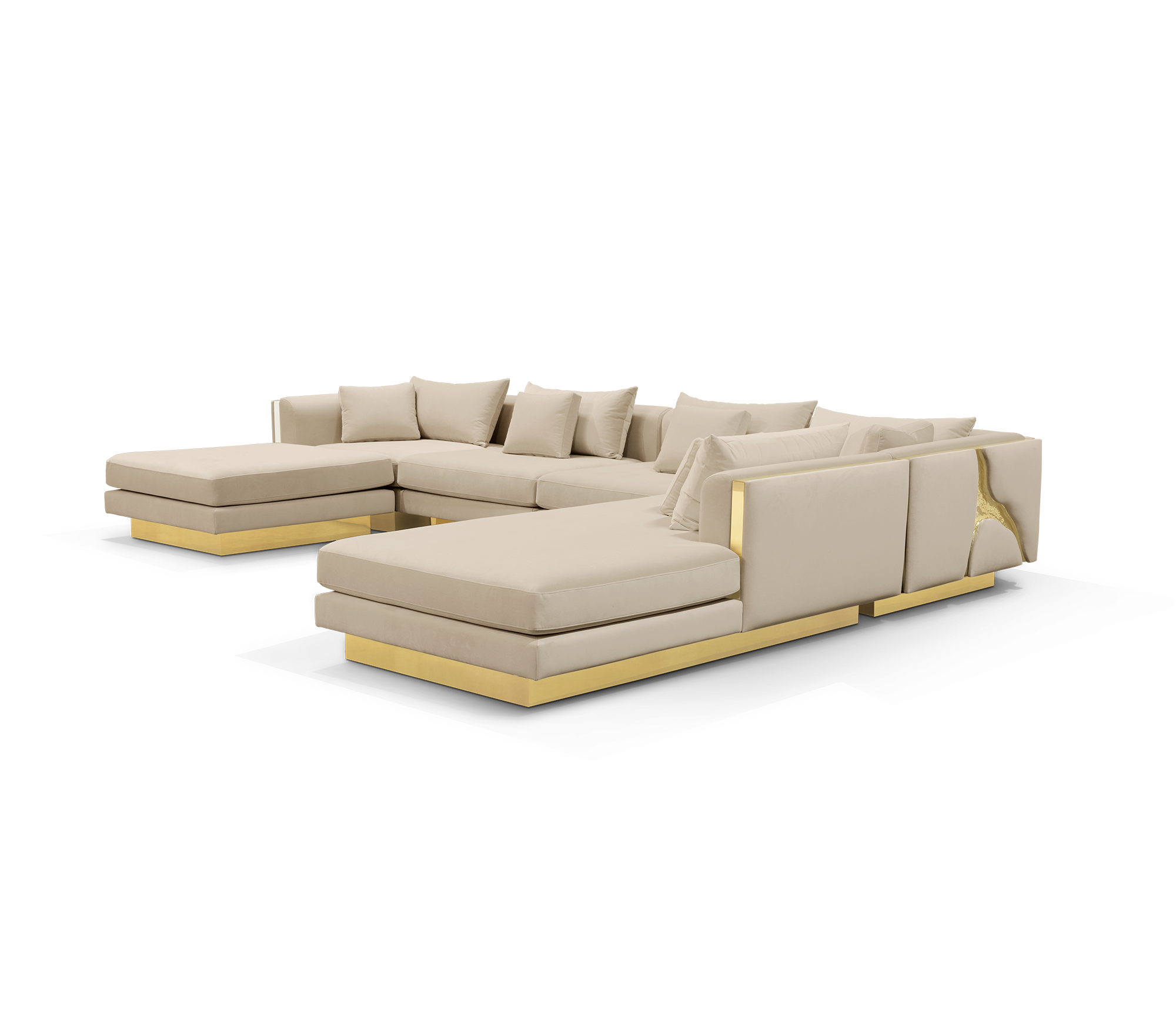 New Design Modular Sectional Comfortable Sofa Metal High Quality Velvet Sofa Luxury Couch Living Room Sofa Set Furniture