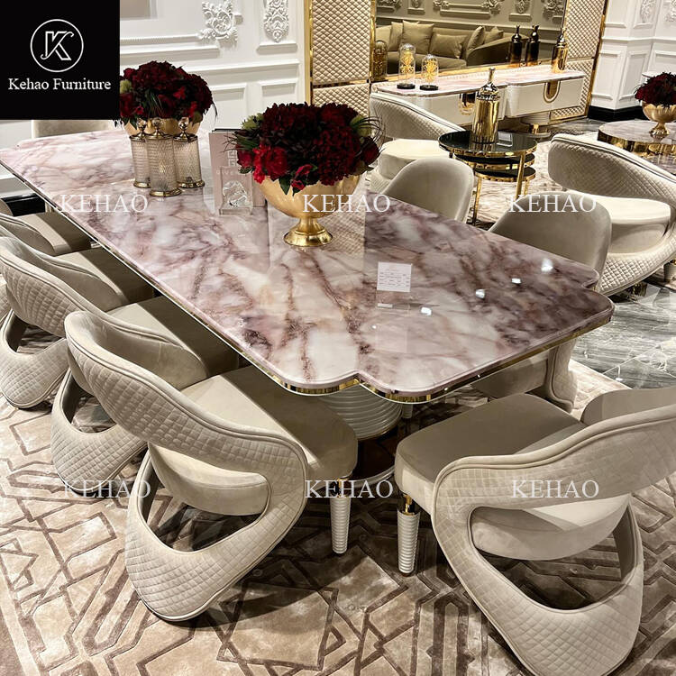 Luxury Dining Room Furniture High End Villa Dining Table Sets with 8 10 Chairs