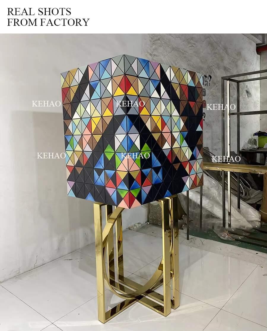 Italy Royal Design Modern Furniture Green Mosaic Wine Cabinets for Home Light Luxury Wine Cabinet Living Room