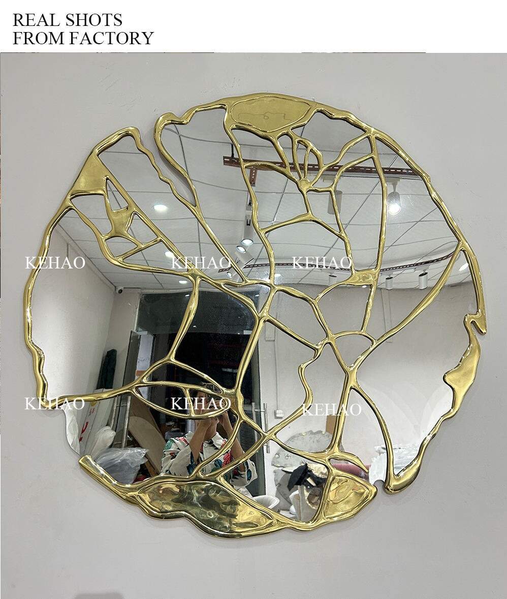 Unique Design Luxury Villa Decorative Copper Round Brass Mirror Living Room Mirrors