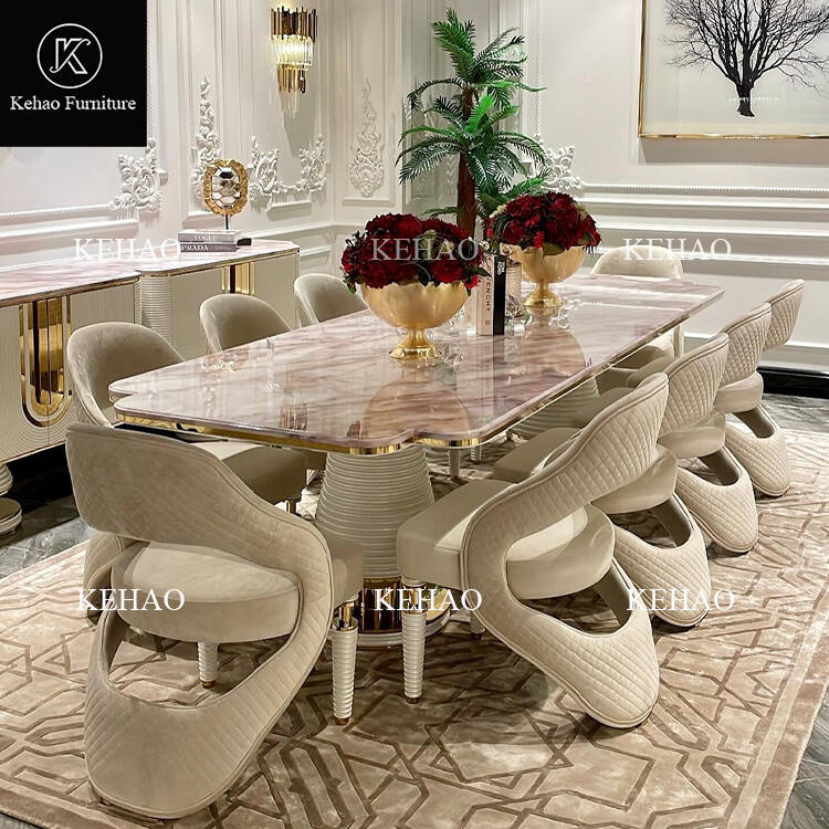 Luxury Dining Room Furniture High End Villa Dining Table Sets with 8 10 Chairs