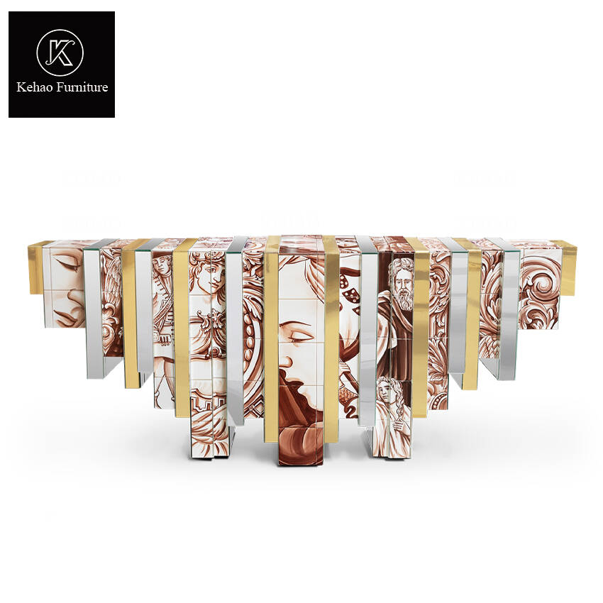 Luxury Hand Painted Wooden Console Table Furniture for Sale Heritage Console Spring-Themed Italian Console Table Design