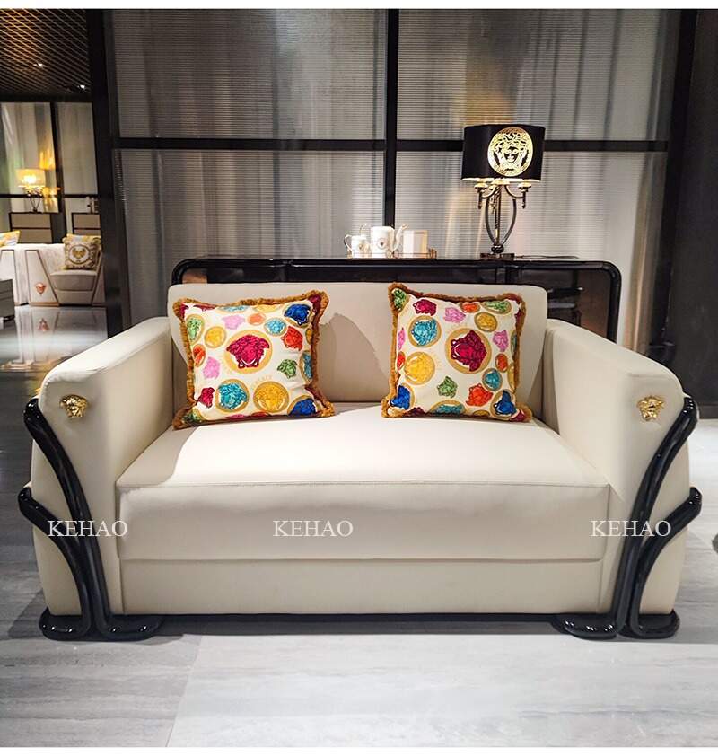 Living Room Modern Luxury White Leather Couch Sofas for Home Luxury Italian Sofa Sets